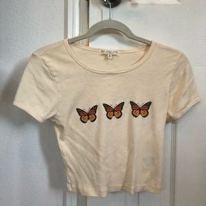 Butterfly Cream Colored Tshirt